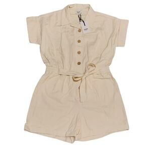 $89 MSRP - OAT NEW YORK Womens Cargo Romper with Front Button Chest - Sz L NWT